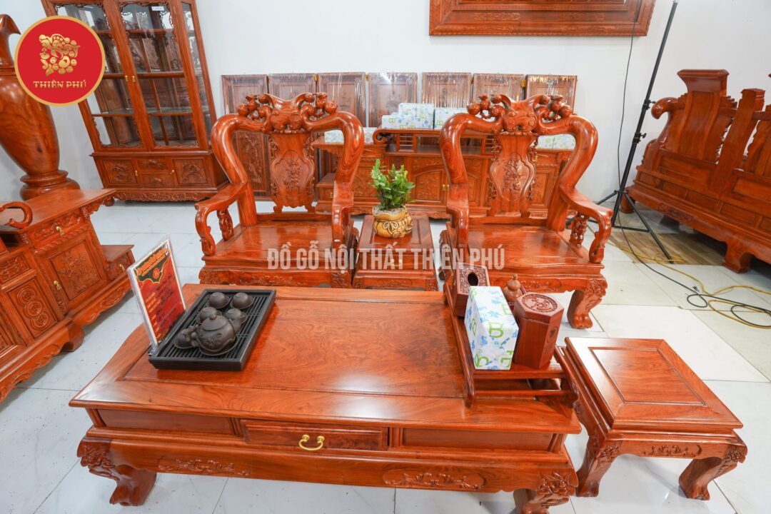 Bộ Bàn ghế Minh quốc đào gỗ hương tại Đồ gỗ Thiên Phú