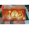Đồng hồ gỗ chữ Lộc dát vàng