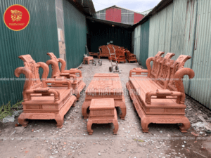 BÀN GHẾ TẦN THUỶ HOÀNG CỘT 14 GỖ HƯƠNG