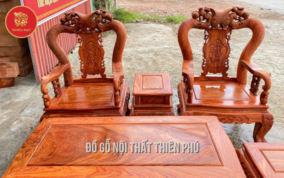 bàn ghế phòng khách gỗ hương đá