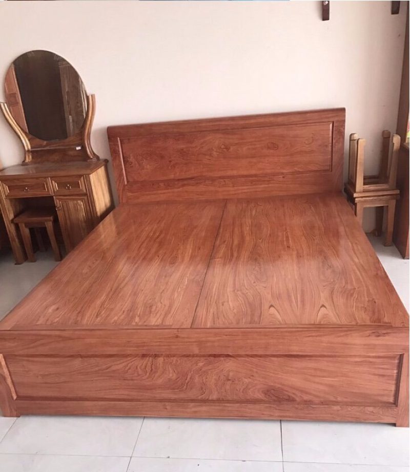Giường gỗ hương đỏ có tính thẩm mỹ cao