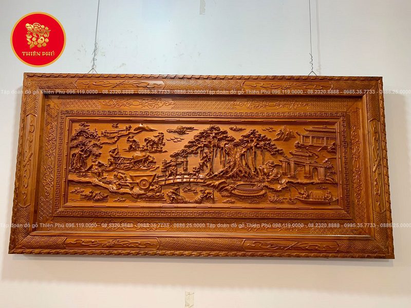 Tranh treo tường bằng gỗ rất được ưa chuộng dùng để trang trí phòng khách.